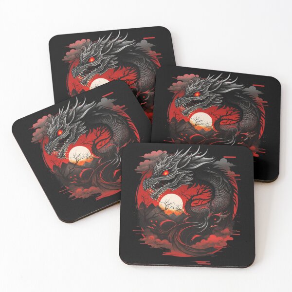 Item preview, chines yin yan black dragon designed and sold by merorangampo77.