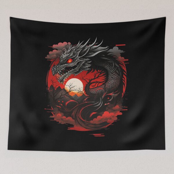 Item preview, chines yin yan black dragon designed and sold by merorangampo77.