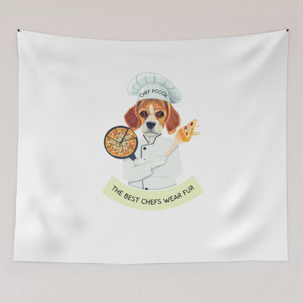 Item preview, Funny adorable Beagle Pizza Chef quote: The Best Chefs Wear Fur  designed and sold by PixelPizzazz.