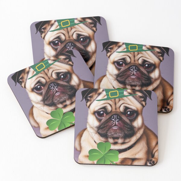 Item preview, Cute Ready to Party St. Patrick's Day Party Pug Design designed and sold by ArtofMac.