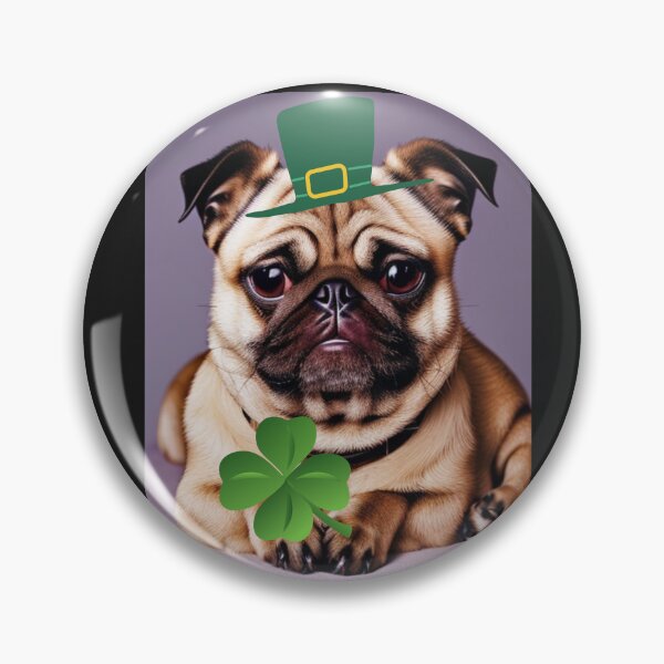Artikelvorschau, Niedliches bereit zum Party St. Patrick's Day Party Mops Design entworfen und verkauft von ArtofMac.