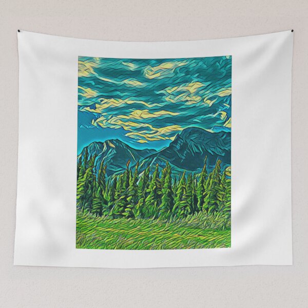 Item preview, Mother Nature mountains & trees deco art designed and sold by MamaCsTees.