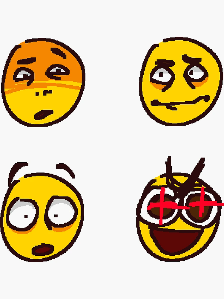 cursed emoji sticker pack Sticker for Sale by dividedlines