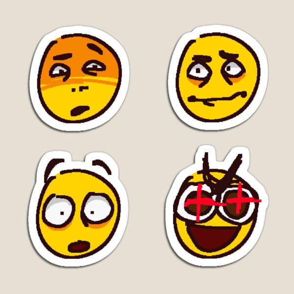 wholesome cursed emoji sticker pack | Magnet