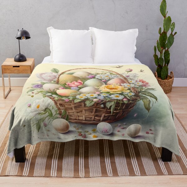 Item preview, Easter basket with colorful Easter eggs designed and sold by AdamPolak.