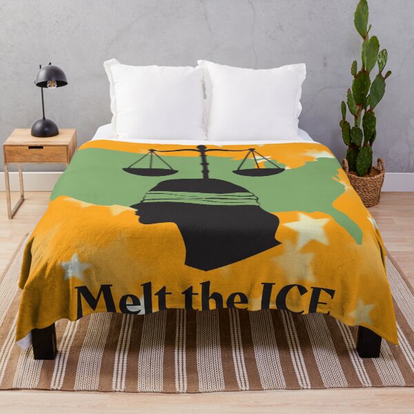 Item preview, "Melt the ICE" Lady Justice map of USA designed and sold by Write-to-Rebel.
