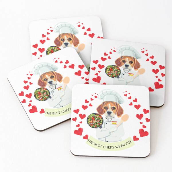 Item preview, Funny Beagle Vegetarian Greek Salad Chef quote: The Best Chefs Wear Fur covered in hearts designed and sold by PixelPizzazz.