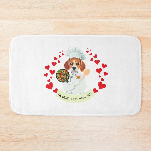 Item preview, Funny Beagle Vegetarian Greek Salad Chef quote: The Best Chefs Wear Fur covered in hearts designed and sold by PixelPizzazz.