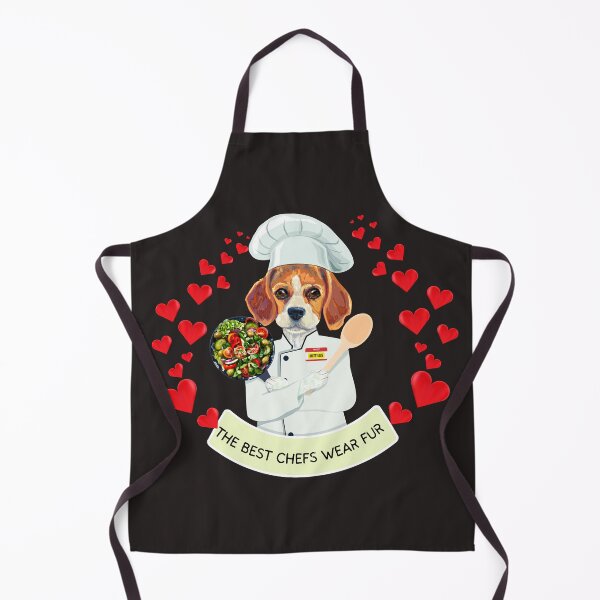Item preview, Funny Beagle Vegetarian Greek Salad Chef quote: The Best Chefs Wear Fur covered in hearts designed and sold by PixelPizzazz.