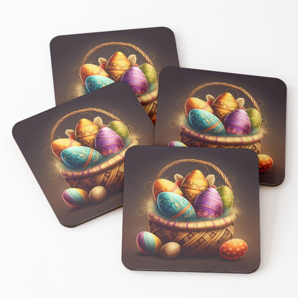 Item preview, Easter basket with colorful Easter eggs designed and sold by AdamPolak.