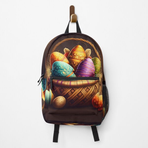 Item preview, Easter basket with colorful Easter eggs designed and sold by AdamPolak.