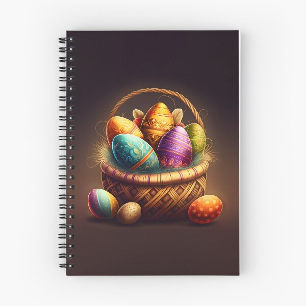 Item preview, Easter basket with colorful Easter eggs designed and sold by AdamPolak.