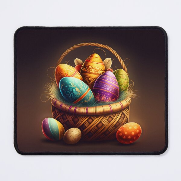 Item preview, Easter basket with colorful Easter eggs designed and sold by AdamPolak.