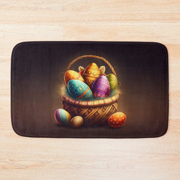 Item preview, Easter basket with colorful Easter eggs designed and sold by AdamPolak.