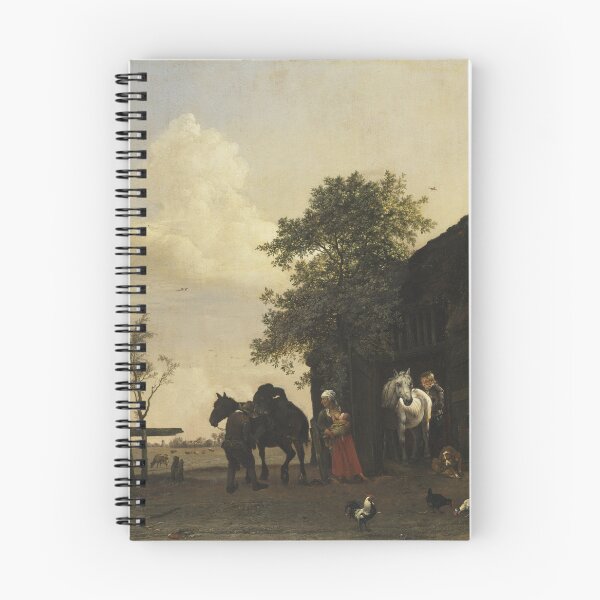 Item preview, Figures with Horses by a Stable (Paulus Potter) designed and sold by ArtHistorical.