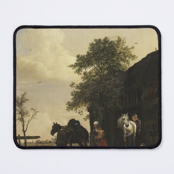 Item preview, Figures with Horses by a Stable (Paulus Potter) designed and sold by ArtHistorical.
