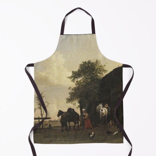 Item preview, Figures with Horses by a Stable (Paulus Potter) designed and sold by ArtHistorical.