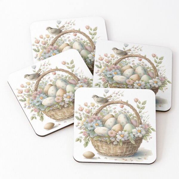 Item preview, Easter basket with colorful Easter eggs designed and sold by AdamPolak.