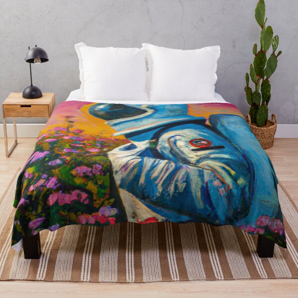 Item preview, Astronaut admiring sunset in flower garden designed and sold by Faeblehoarder.