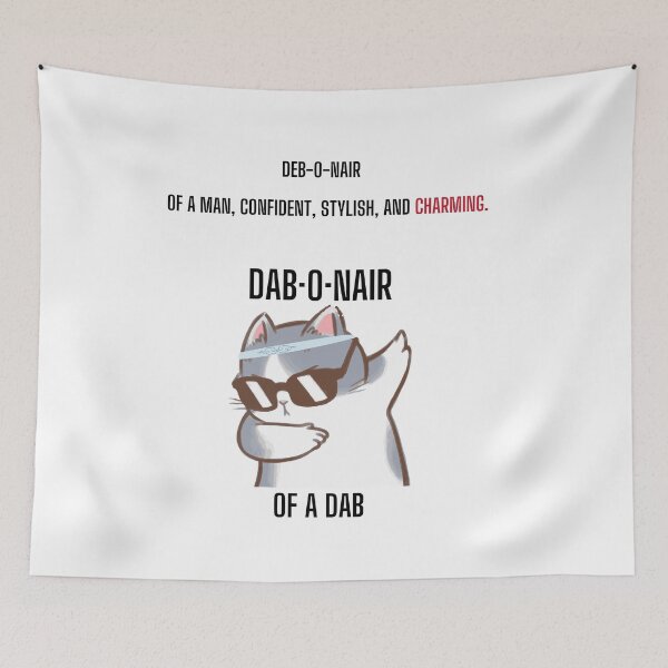 Item preview, Debonair vs Dabonair cool cat with the shades funny definition design designed and sold by PixelPizzazz.