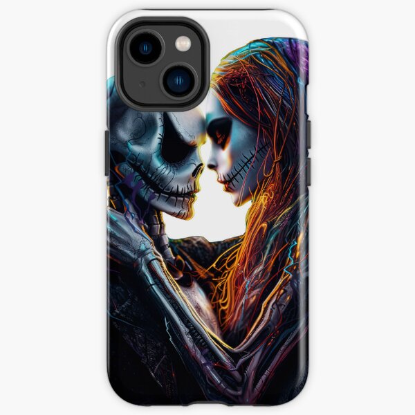 Fan Art - Jack and Sally Neon Embrace iPhone Tough Case