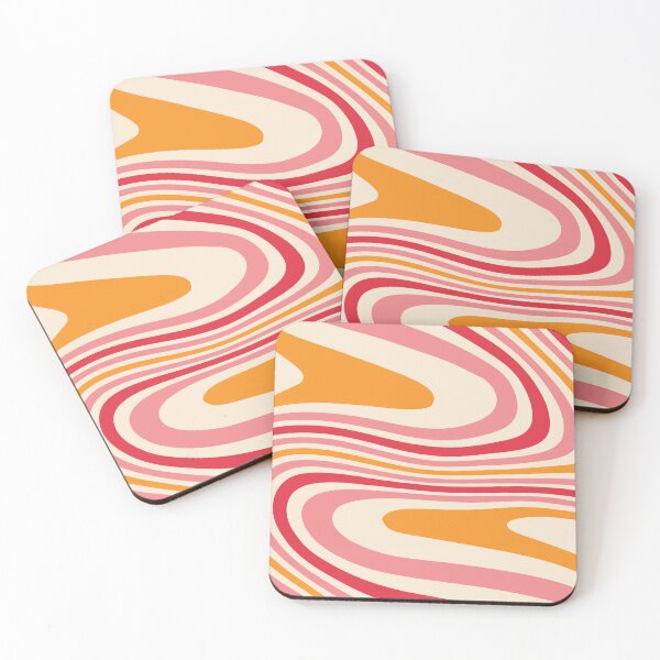 Item preview, Sixties Swirly Stripes in Pink, Orange and Red designed and sold by MadfishDesigns.