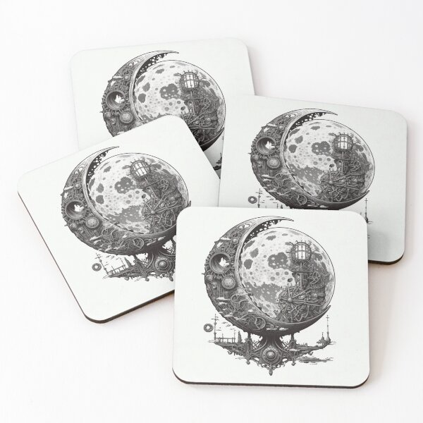 Item preview, Steampunk Moon - Sticker and T-Shirt Design designed and sold by MindAsylum.