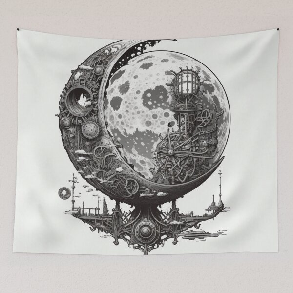 Item preview, Steampunk Moon - Sticker and T-Shirt Design designed and sold by MindAsylum.
