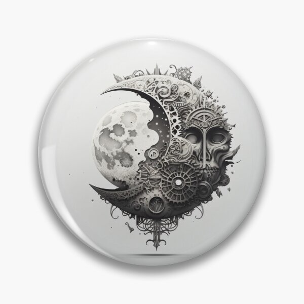 Artikelvorschau, Steampunk Moon #2 - Sticker and T-Shirt Design entworfen und verkauft von MindAsylum.