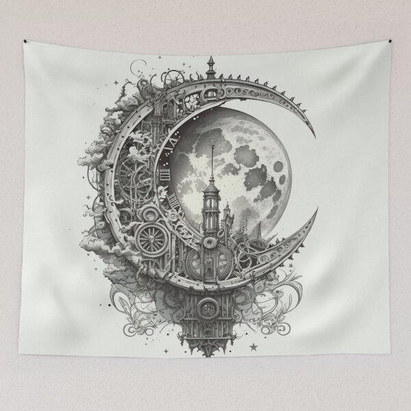 Item preview, Steampunk Moon #3 - Sticker and T-Shirt Design designed and sold by MindAsylum.