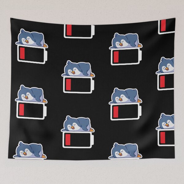 Item preview, BIRD BATTERY penguin noot animal tired sleepy lazy designed and sold by w1ckerman.