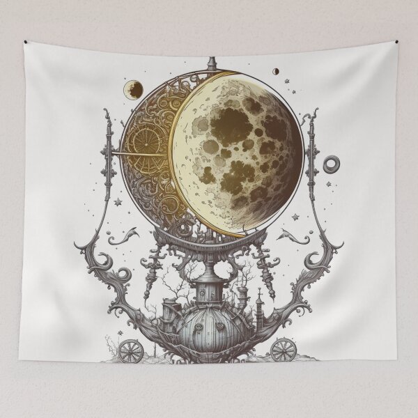 Item preview, Steampunk Moon #7 - Sticker and T-Shirt Design designed and sold by MindAsylum.