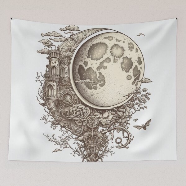 Item preview, Steampunk Moon #8 - Sticker and T-Shirt Design designed and sold by MindAsylum.