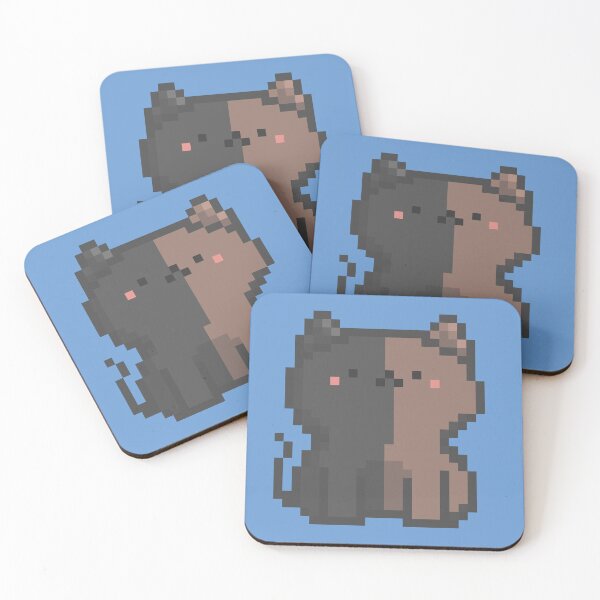 Item preview, Pixel Quiet Two Face Black Brown Cat 36 designed and sold by sosorimaru.