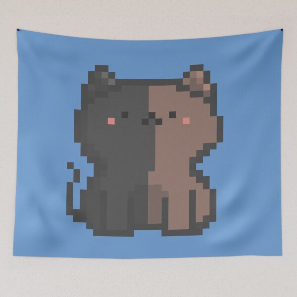 Item preview, Pixel Quiet Two Face Black Brown Cat 36 designed and sold by sosorimaru.