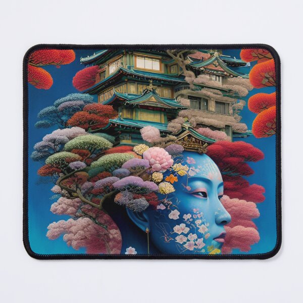 Item preview, Stunning Japanese Abstract colorful flowery artwork designed and sold by PixelPizzazz.