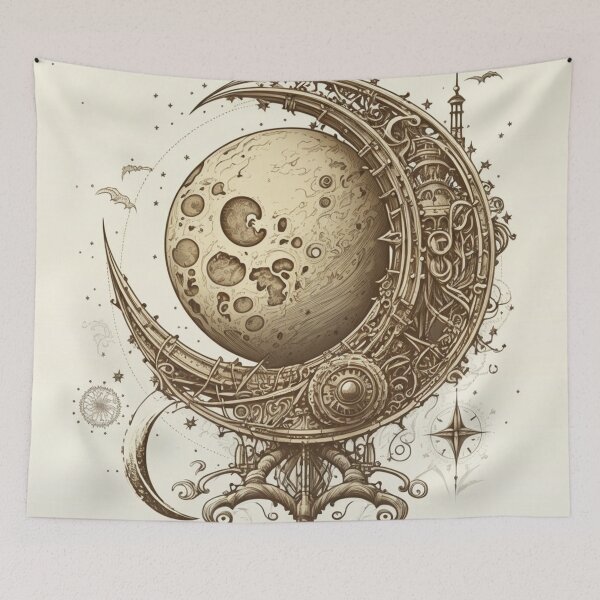 Item preview, Steampunk Moon #11 - Sticker and T-Shirt Design designed and sold by MindAsylum.