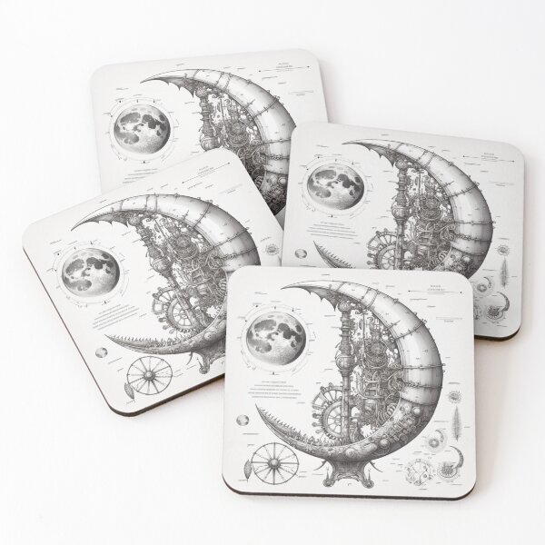 Item preview, Steampunk Moon #12 - Sticker and T-Shirt Design designed and sold by MindAsylum.