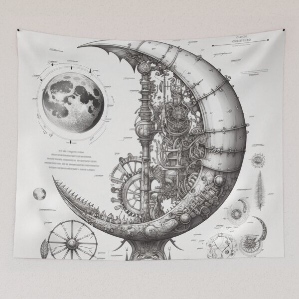 Item preview, Steampunk Moon #12 - Sticker and T-Shirt Design designed and sold by MindAsylum.