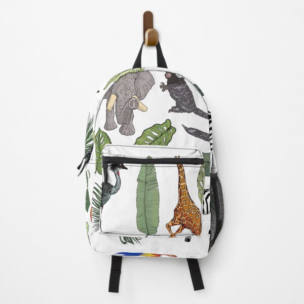 Item preview, African animal, tropical leaves, tropical flowers. Elephant, lemur, giraffe, crocodile, lion designed and sold by Anastasiia Yurevych.
