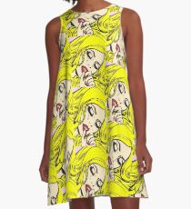Blonde Crying Comic Girl A-Line Dress