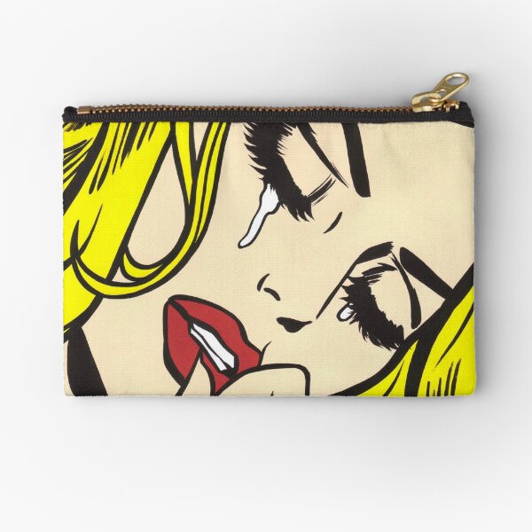 Blonde Crying Comic Girl Zipper Pouch