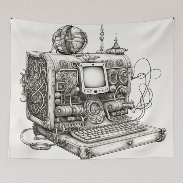 Item preview, Steampunk Computer #2 - Sticker and T-Shirt Design designed and sold by MindAsylum.