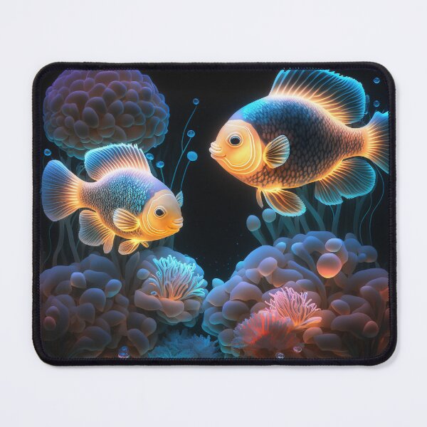 Item preview, Flashlight fishes AI Photos / bioluminescent fish / luminous 10 designed and sold by jetaiart.