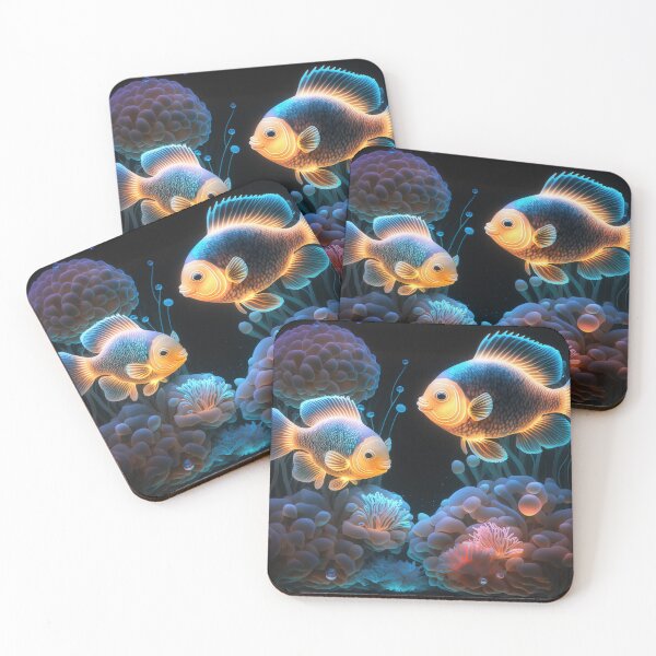Item preview, Flashlight fishes AI Photos / bioluminescent fish / luminous 10 designed and sold by jetaiart.