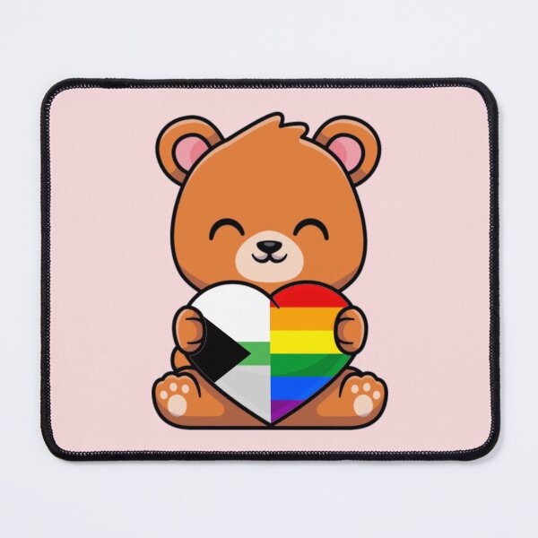 Item preview, Demiromantic Rainbow Pride Flag Bear with Heart designed and sold by everything4eva.