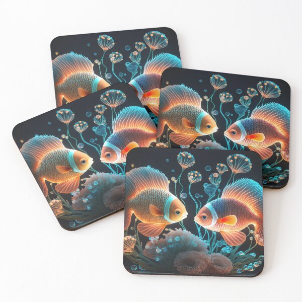 Item preview, Flashlight fishes AI Photos / bioluminescent fish / luminous 12 designed and sold by jetaiart.
