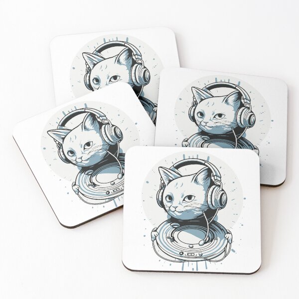 Item preview, Cute Cat Wearing Headphone designed and sold by DifferArt.