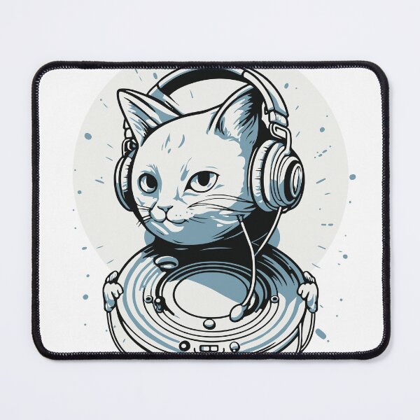 Item preview, Cute Cat Wearing Headphone designed and sold by DifferArt.