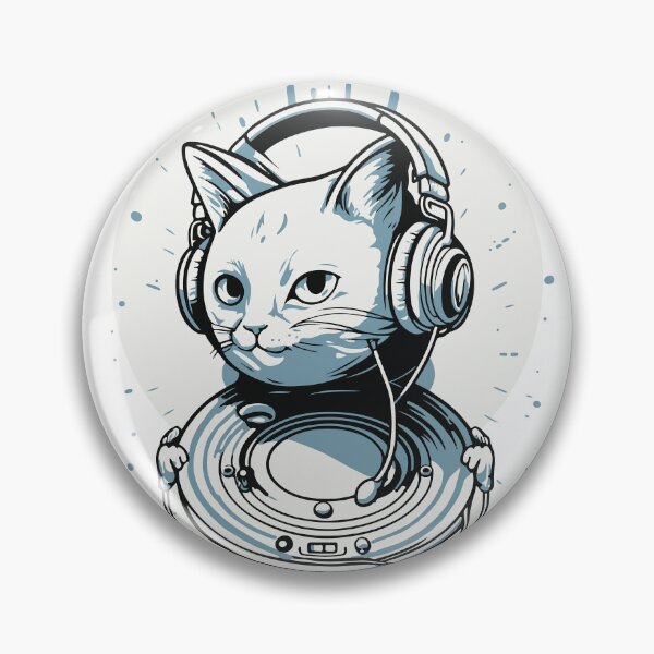 Item preview, Cute Cat Wearing Headphone designed and sold by DifferArt.